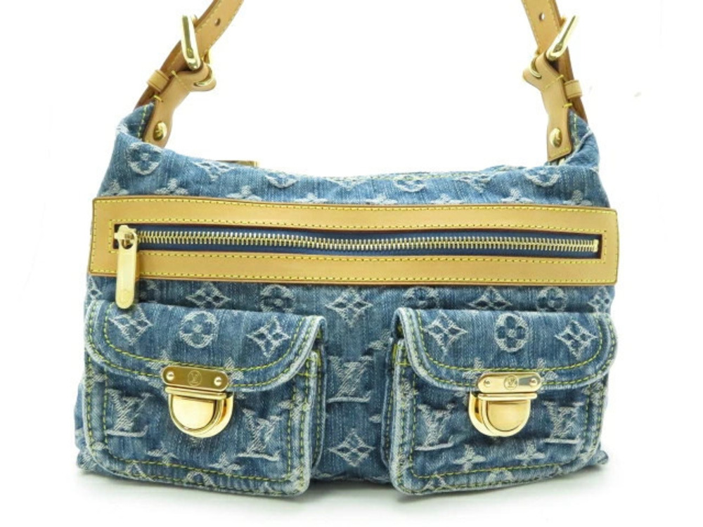 LOUIS VUITTON Baggy Shoulder Bag Monogram Denim